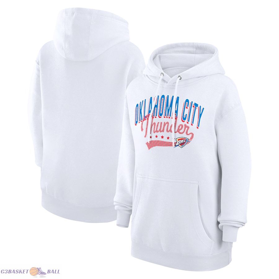 Women's Oklahoma City Thunder G-III 4Her by Carl Banks White Filigree Logo Pullover Hoodie