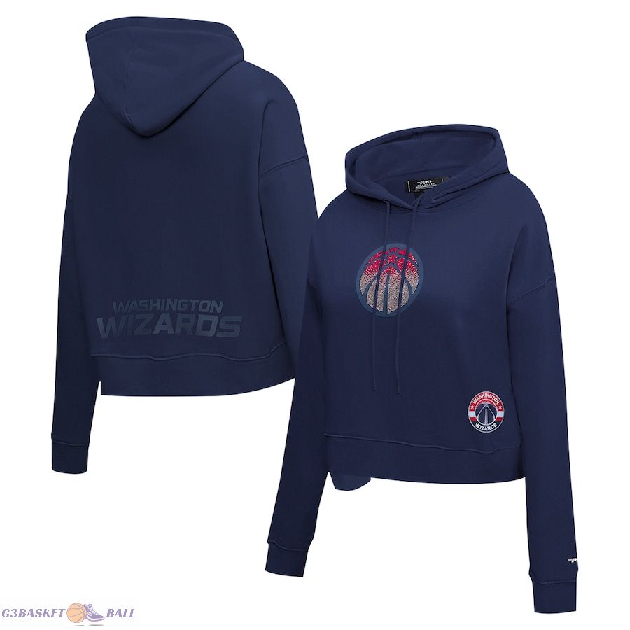 Women's Washington Wizards Pro Standard Navy Jewels Cropped Pullover Hoodie