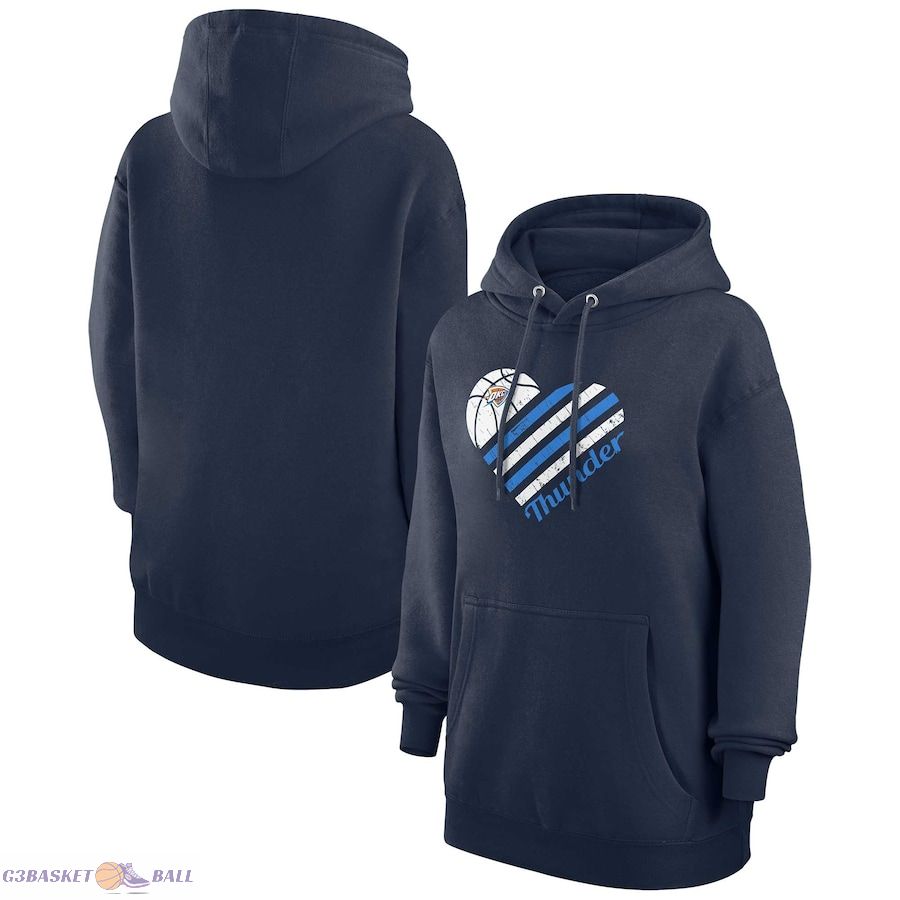 Women's Oklahoma City Thunder G-III 4Her by Carl Banks Navy Heart Pullover Hoodie