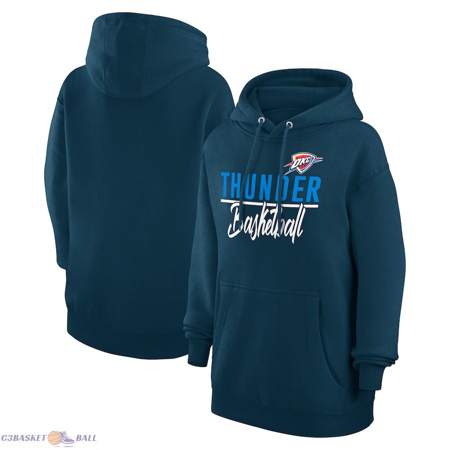 Women's Oklahoma City Thunder G-III 4Her by Carl Banks Navy Graphics Fleece Pullover Hoodie