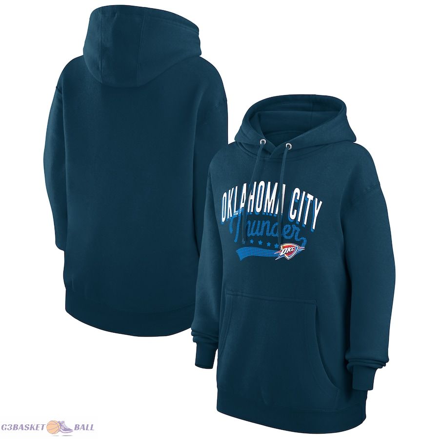 Women's Oklahoma City Thunder G-III 4Her by Carl Banks Navy Filigree Logo Pullover Hoodie