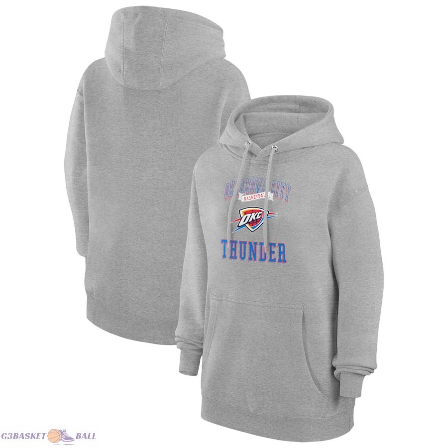 Women's Oklahoma City Thunder G-III 4Her by Carl Banks Heather Gray Graphic Fleece Pullover Hoodie