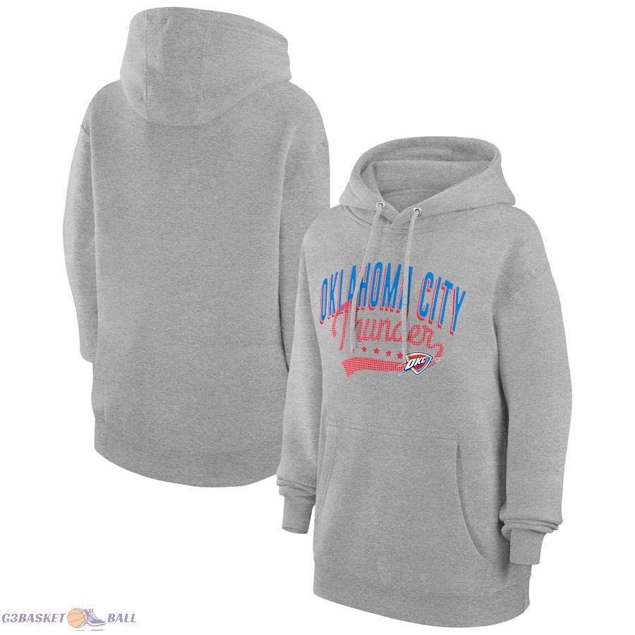 Women's Oklahoma City Thunder G-III 4Her by Carl Banks Heather Gray Filigree Logo Pullover Hoodie