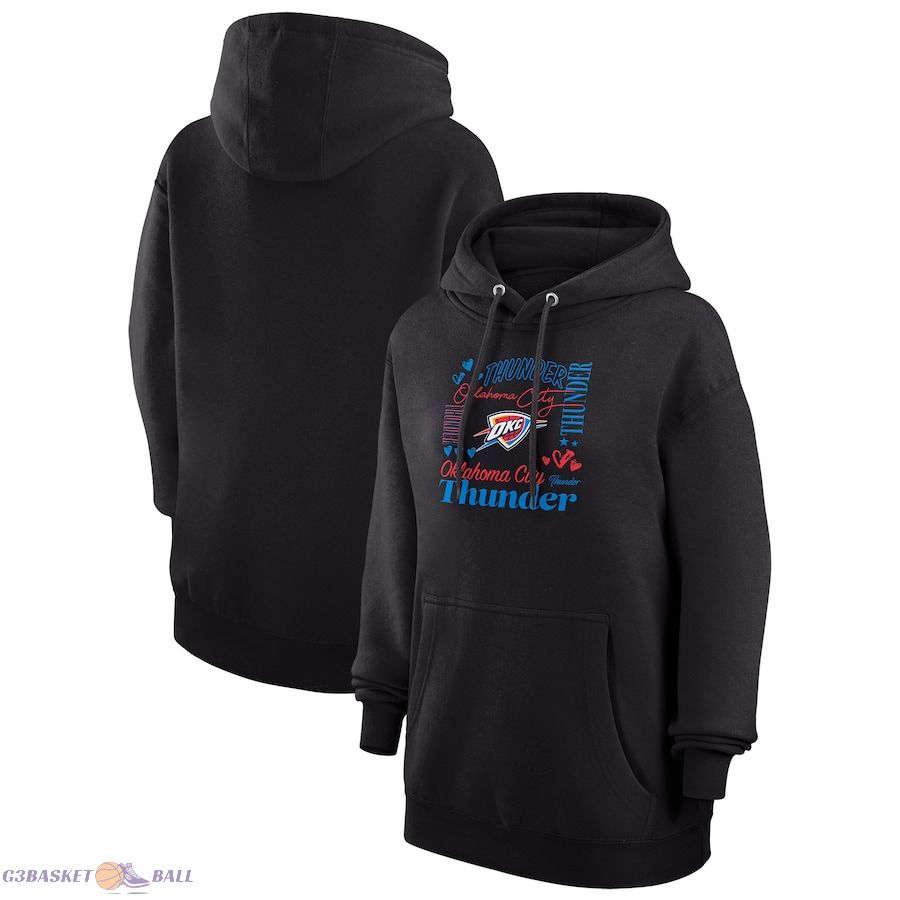 Women's Oklahoma City Thunder G-III 4Her by Carl Banks Black Team Collage Graphic Fleece Pullover Hoodie