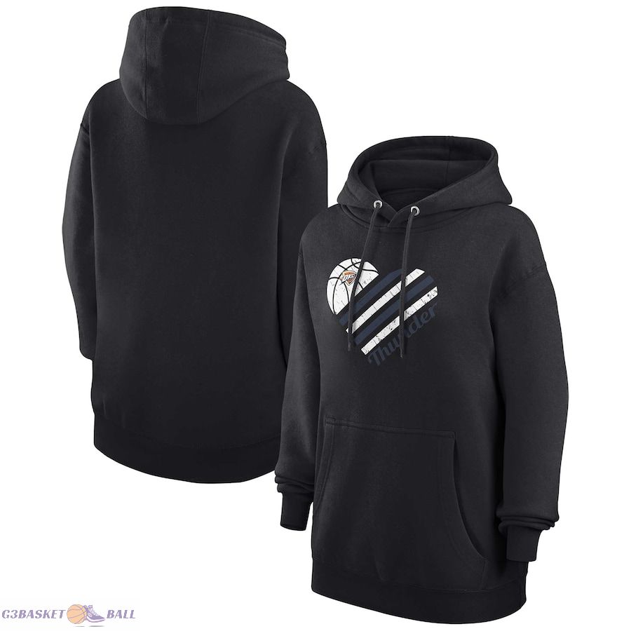 Women's Oklahoma City Thunder G-III 4Her by Carl Banks Black Heart Pullover Hoodie