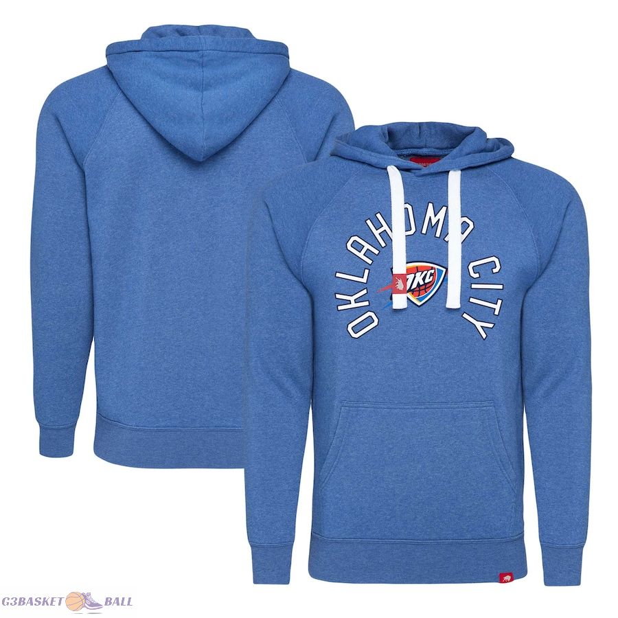 Unisex Oklahoma City Thunder Sportiqe Blue Olsen Super Soft Tri-Blend Raglan Pullover Hoodie