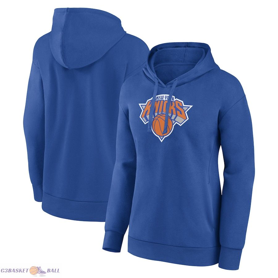 Women's New York Knicks Royal Primary Logo Pullover Hoodie