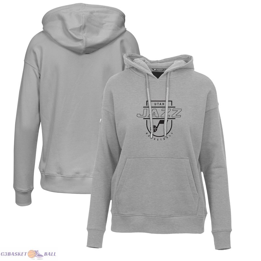 Women's Utah Jazz Levelwear Gray Adorn In The Key Pullover Hoodie