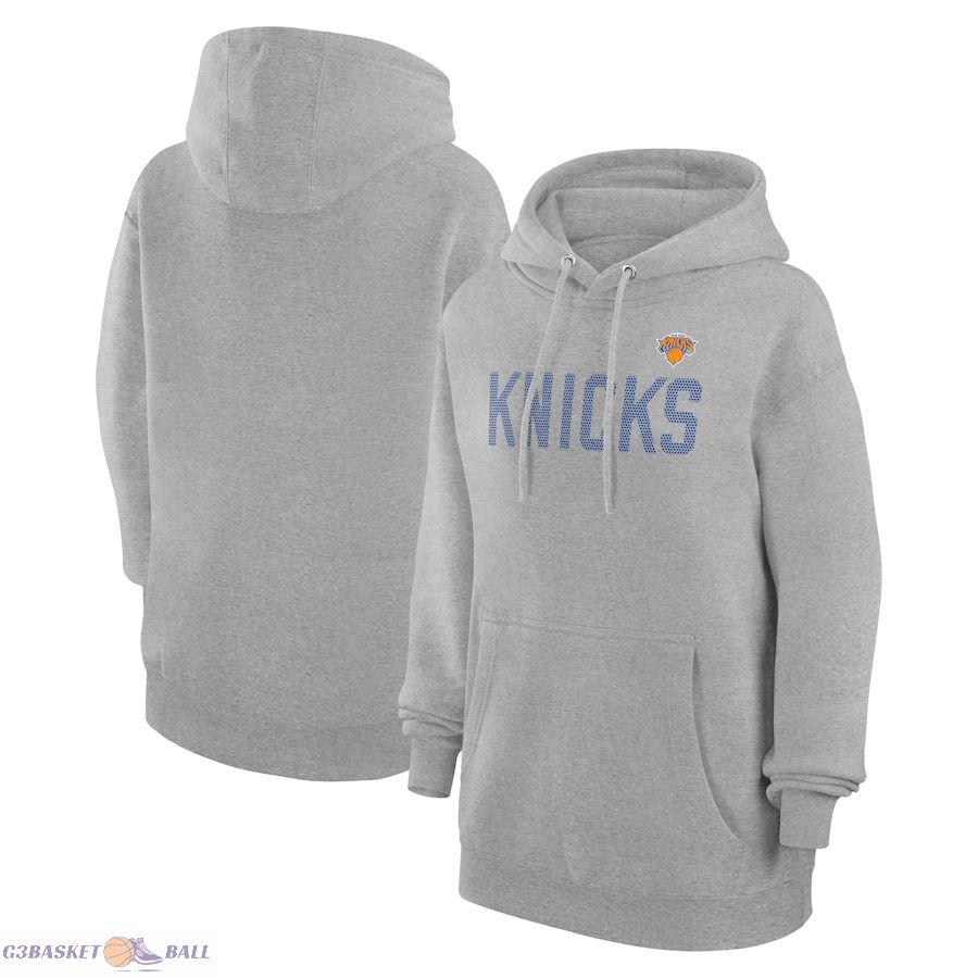 Women's New York Knicks G-III 4Her by Carl Banks Heather Gray Dot Print Pullover Hoodie