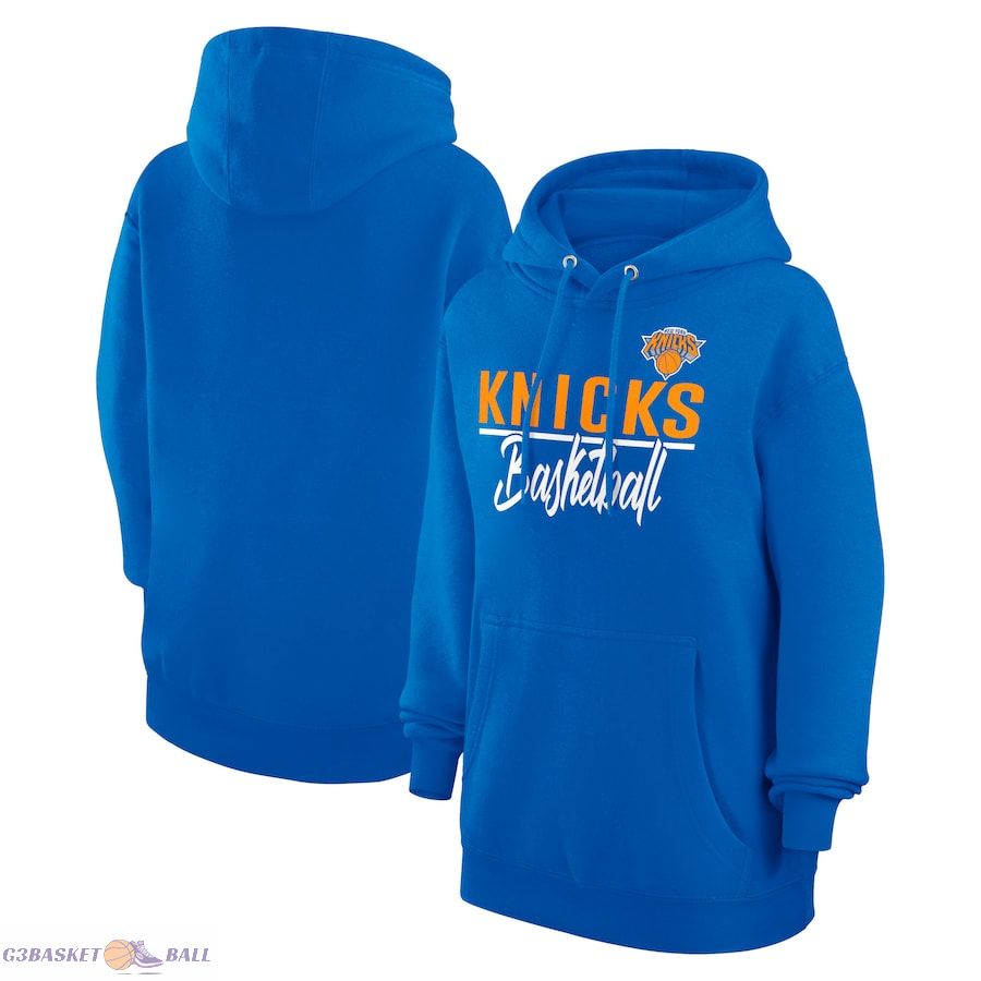 Women's New York Knicks G-III 4Her by Carl Banks Blue Graphics Fleece Pullover Hoodie