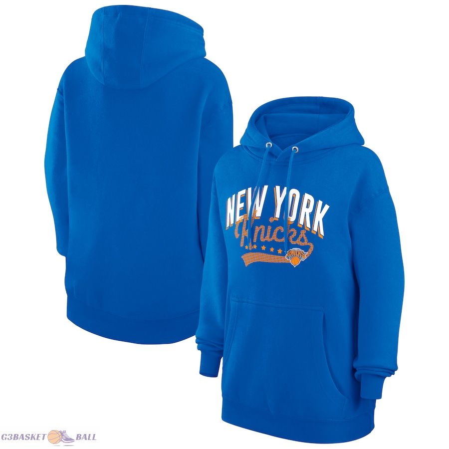 Women's New York Knicks G-III 4Her by Carl Banks Blue Filigree Logo Pullover Hoodie