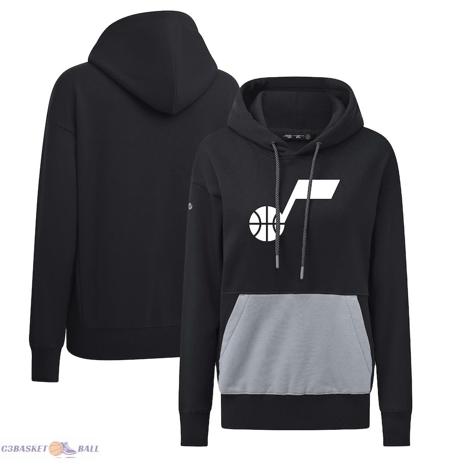 Women's Utah Jazz Levelwear Black Bonfire Pullover Hoodie