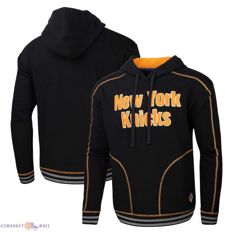 Men's New York Knicks Stadium Essentials Black Baseline Pullover Hoodie