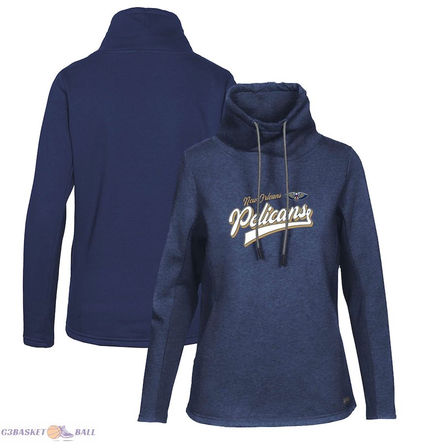 Women's New Orleans Pelicans Levelwear Navy Loop Retro Pullover Hoodie