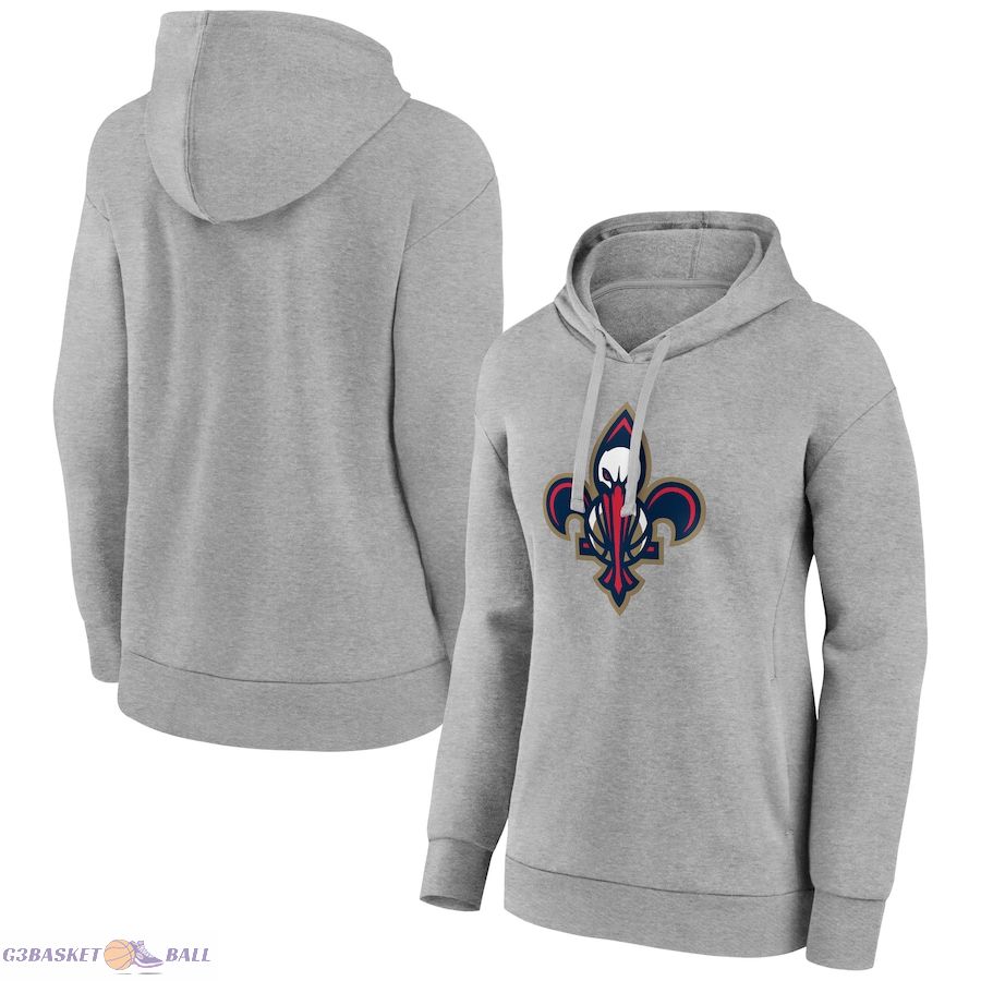 Women's New Orleans Pelicans Gray Alternate Logo Pullover Hoodie