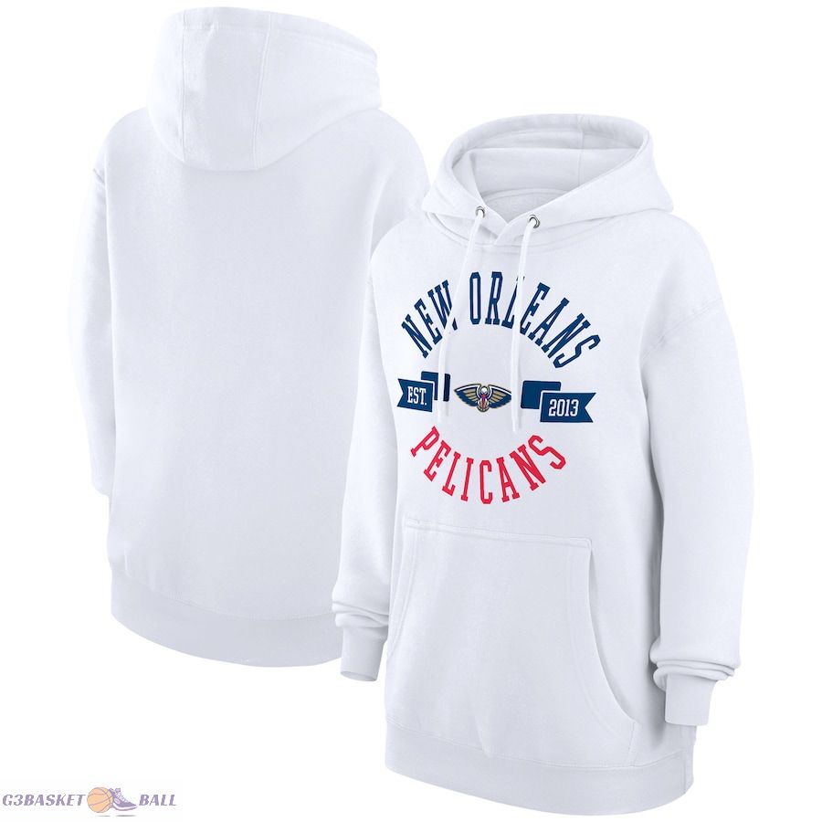 Women's New Orleans Pelicans G-III 4Her by Carl Banks White City Pullover Hoodie