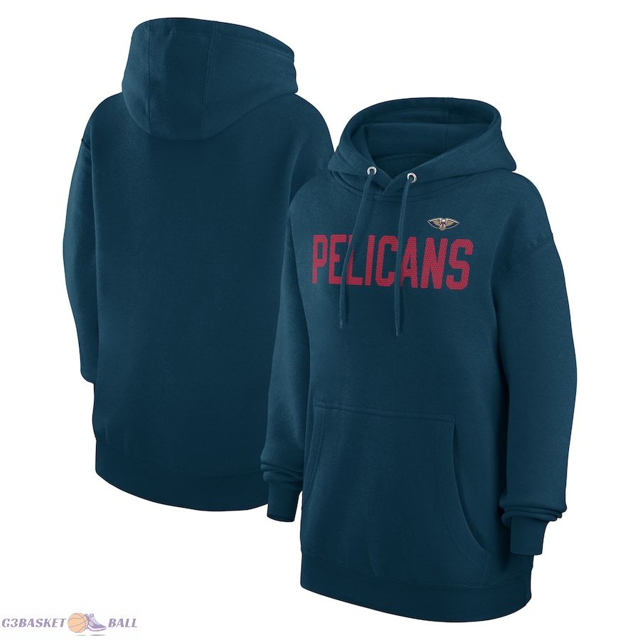 Women's New Orleans Pelicans G-III 4Her by Carl Banks Navy Dot Print Pullover Hoodie