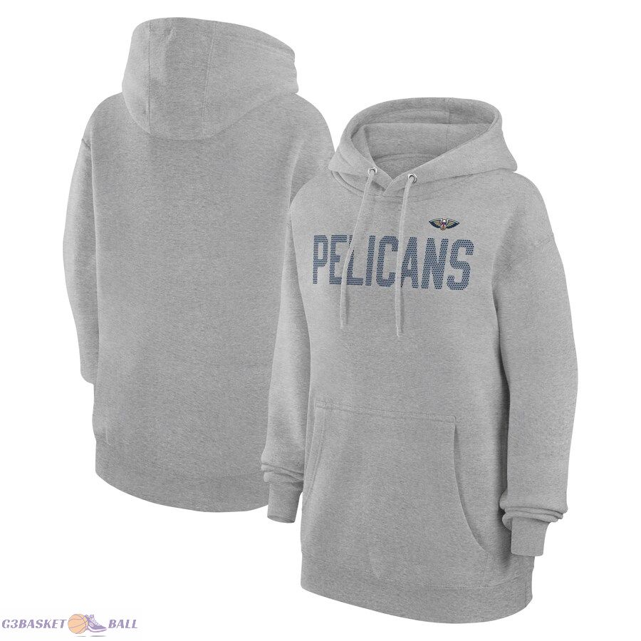 Women's New Orleans Pelicans G-III 4Her by Carl Banks Heather Gray Dot Print Pullover Hoodie