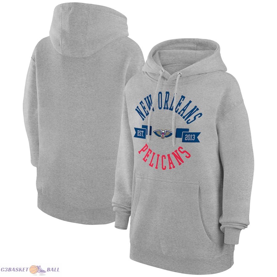 Women's New Orleans Pelicans G-III 4Her by Carl Banks Heather Gray City Pullover Hoodie