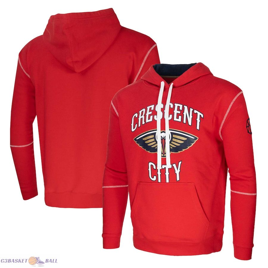 Unisex Stadium Essentials New Orleans Pelicans Red Monument Pullover Hoodie