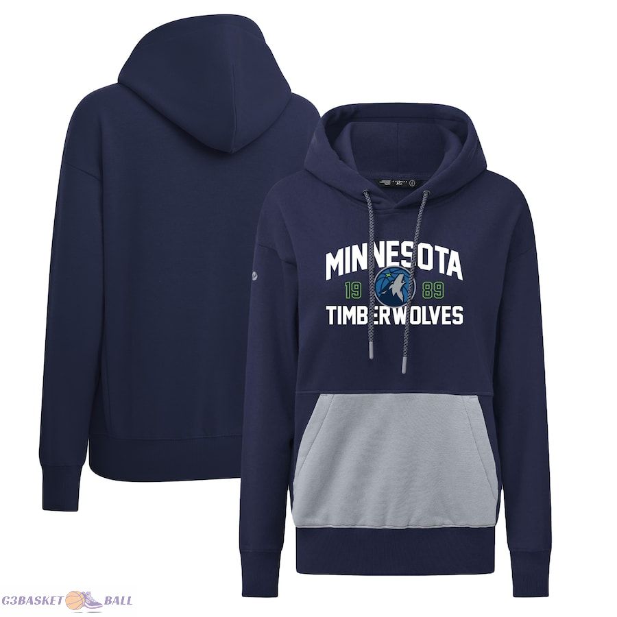 Women's Minnesota Timberwolves Levelwear Navy Bonfire Pullover Hoodie