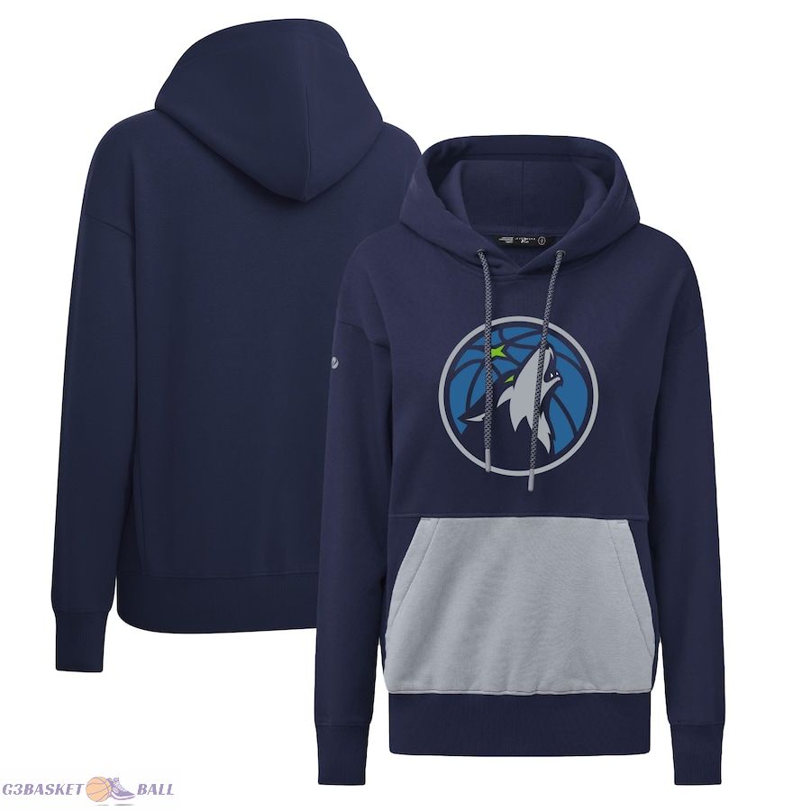 Women's Minnesota Timberwolves Levelwear Navy Bonfire Pullover Hoodie