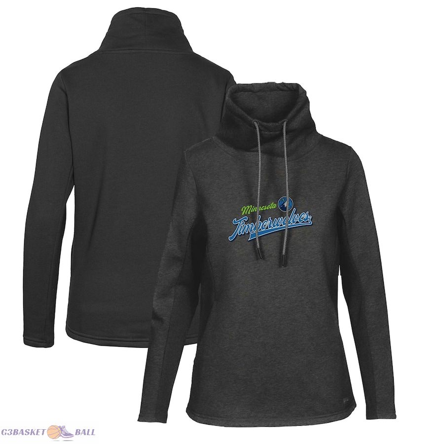 Women's Minnesota Timberwolves Levelwear Black Loop Retro Pullover Hoodie