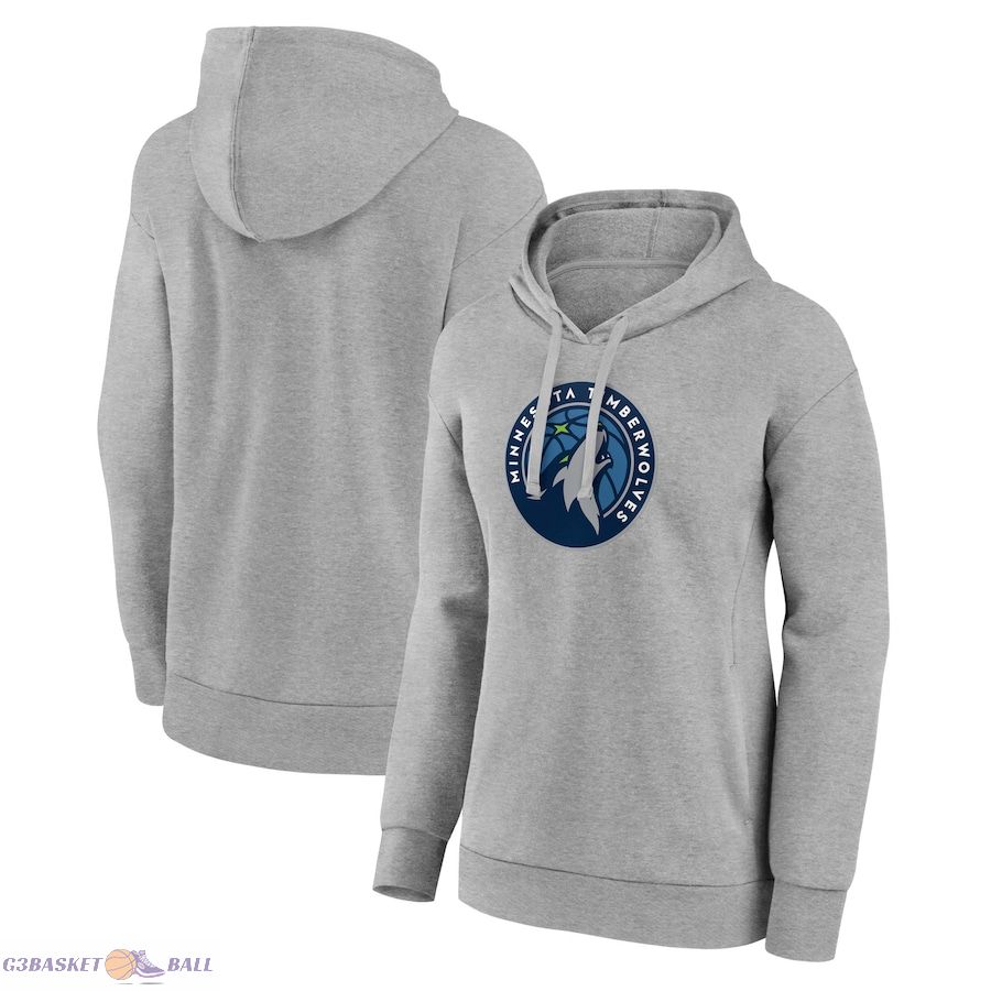 Women's Minnesota Timberwolves Gray Primary Logo Pullover Hoodie