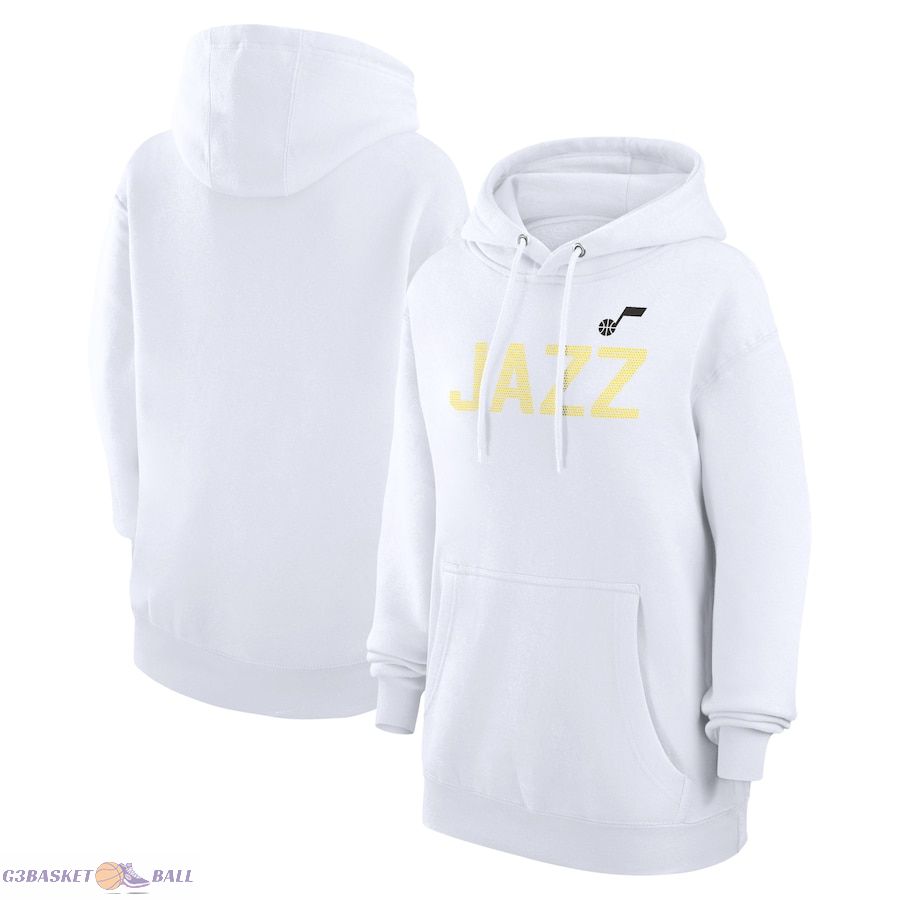 Women's Utah Jazz G-III 4Her by Carl Banks White Dot Print Pullover Hoodie