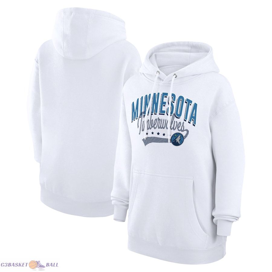 Women's Minnesota Timberwolves G-III 4Her by Carl Banks White Filigree Logo Pullover Hoodie