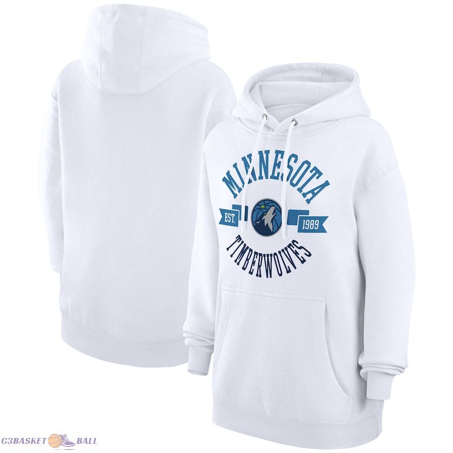 Women's Minnesota Timberwolves G-III 4Her by Carl Banks White City Pullover Hoodie