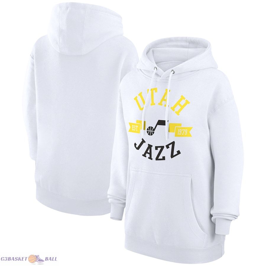 Women's Utah Jazz G-III 4Her by Carl Banks White City Pullover Hoodie