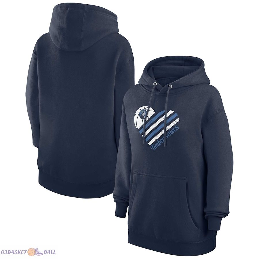 Women's Minnesota Timberwolves G-III 4Her by Carl Banks Navy Heart Pullover Hoodie