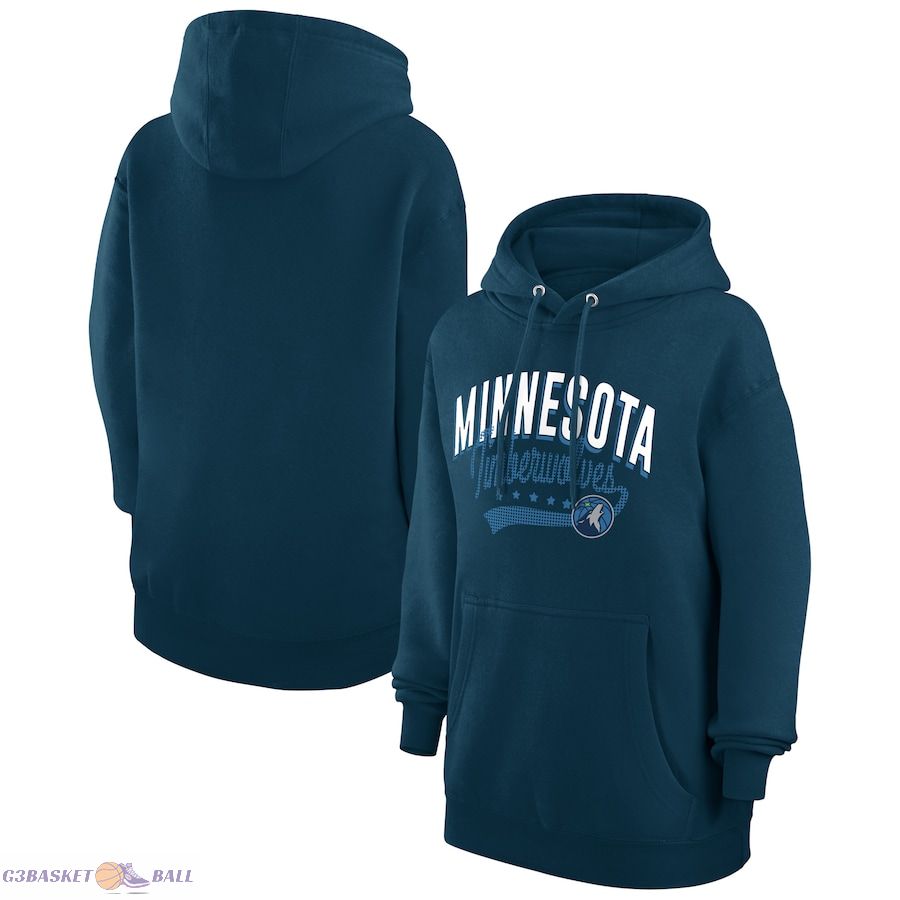 Women's Minnesota Timberwolves G-III 4Her by Carl Banks Navy Filigree Logo Pullover Hoodie