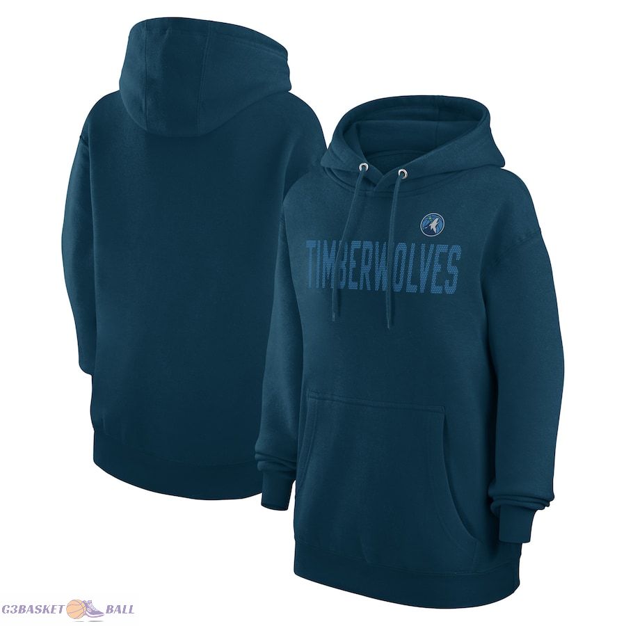 Women's Minnesota Timberwolves G-III 4Her by Carl Banks Navy Dot Print Pullover Hoodie