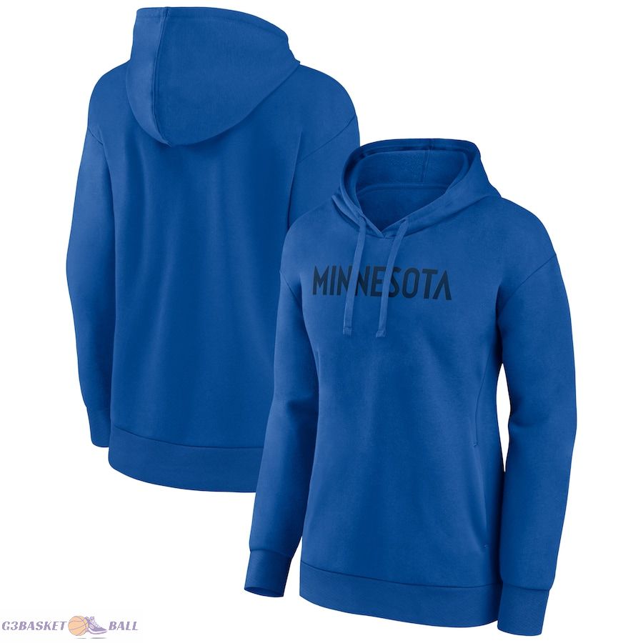 Women's Minnesota Timberwolves Blue Wordmark Alt Pullover Hoodie