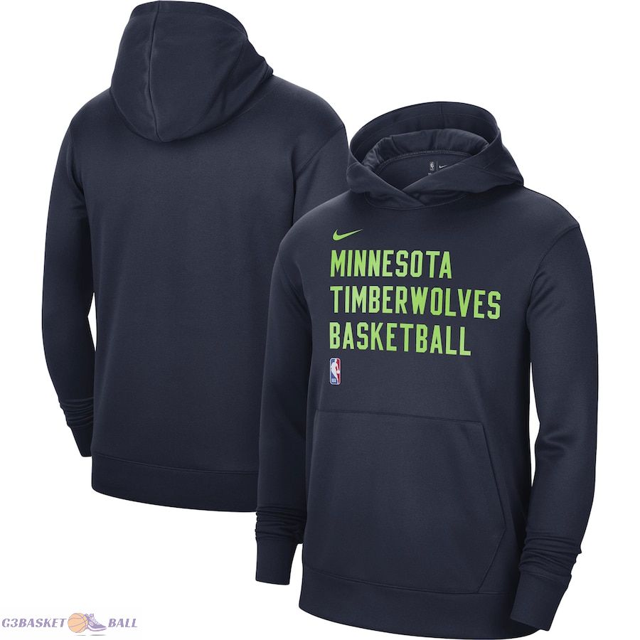 Unisex Minnesota Timberwolves Nike Navy 2023/24 Performance Spotlight On-Court Practice Pullover Hoodie