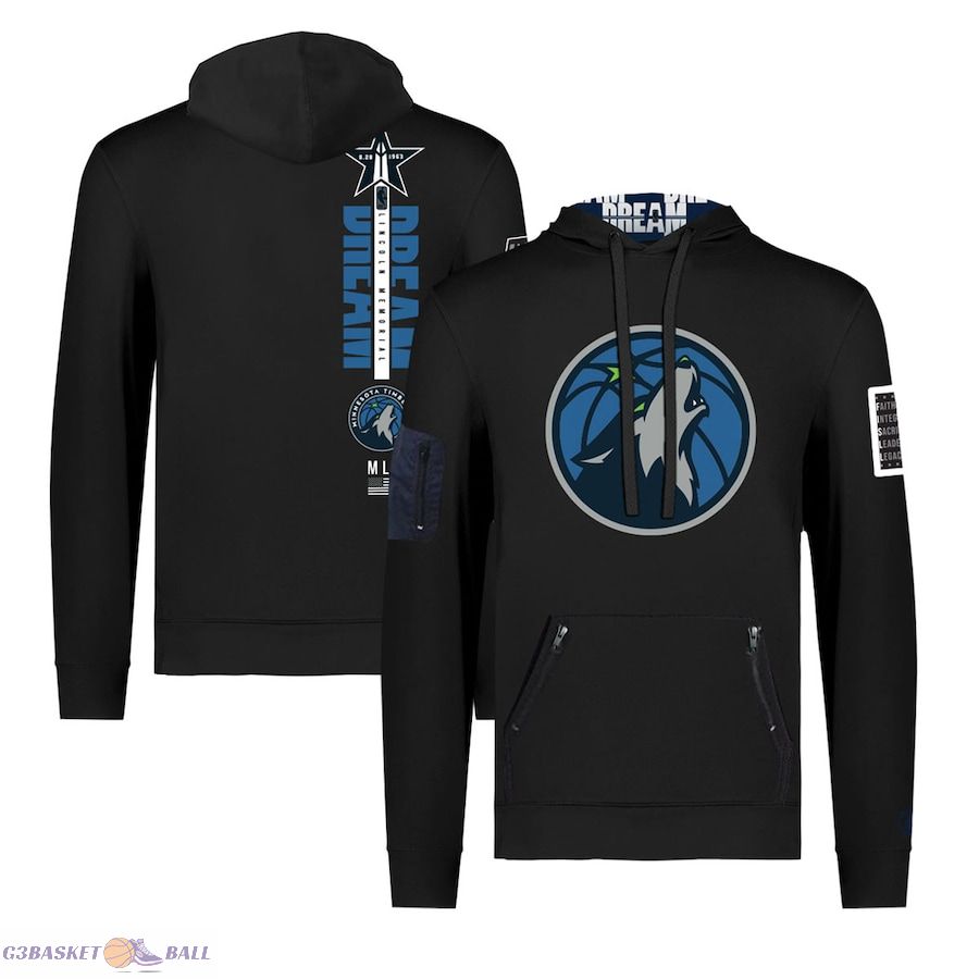 Unisex Minnesota Timberwolves FISLL x Black History Collection Black Pullover Hoodie