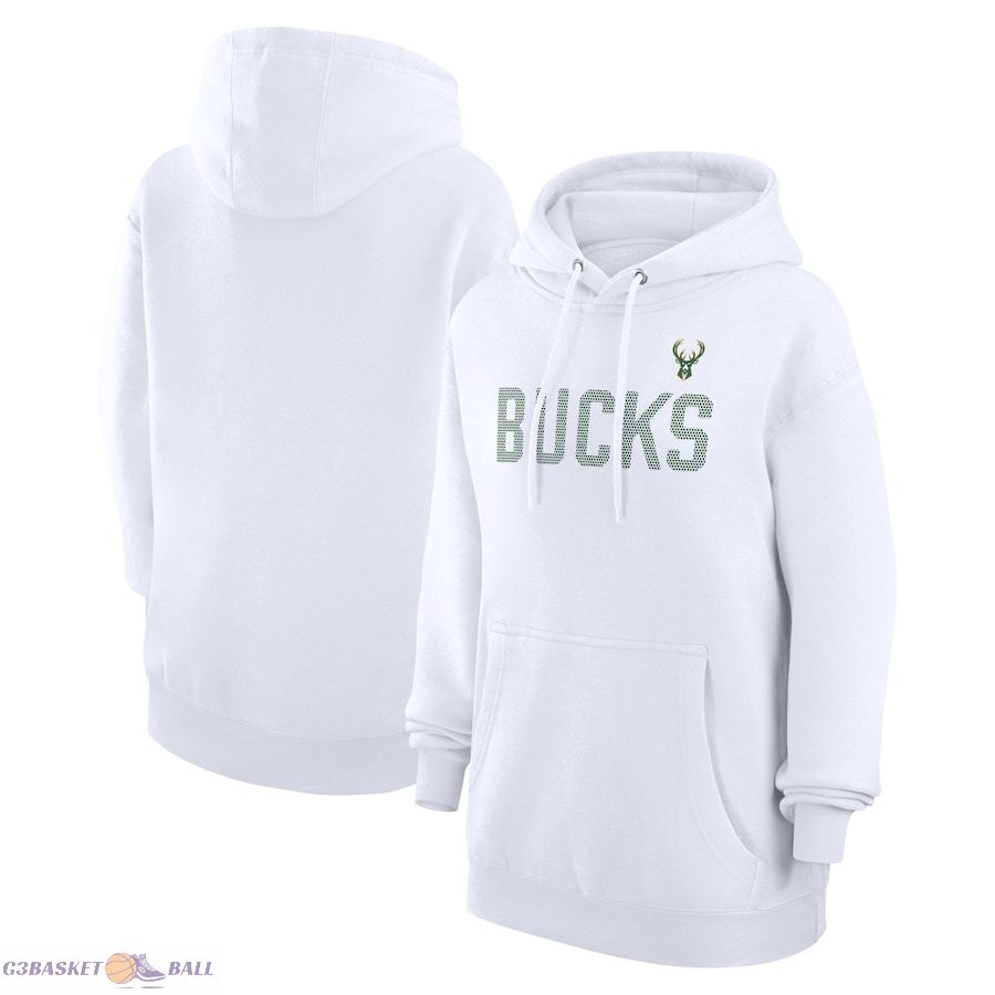 Women's Milwaukee Bucks G-III 4Her by Carl Banks White Dot Print Pullover Hoodie