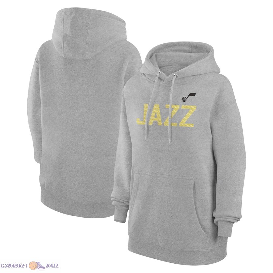 Women's Utah Jazz G-III 4Her by Carl Banks Heather Gray Dot Print Pullover Hoodie