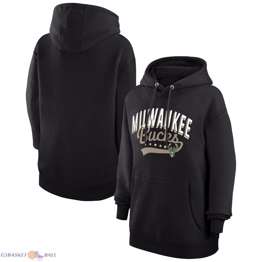 Women's Milwaukee Bucks G-III 4Her by Carl Banks Black Filigree Logo Pullover Hoodie