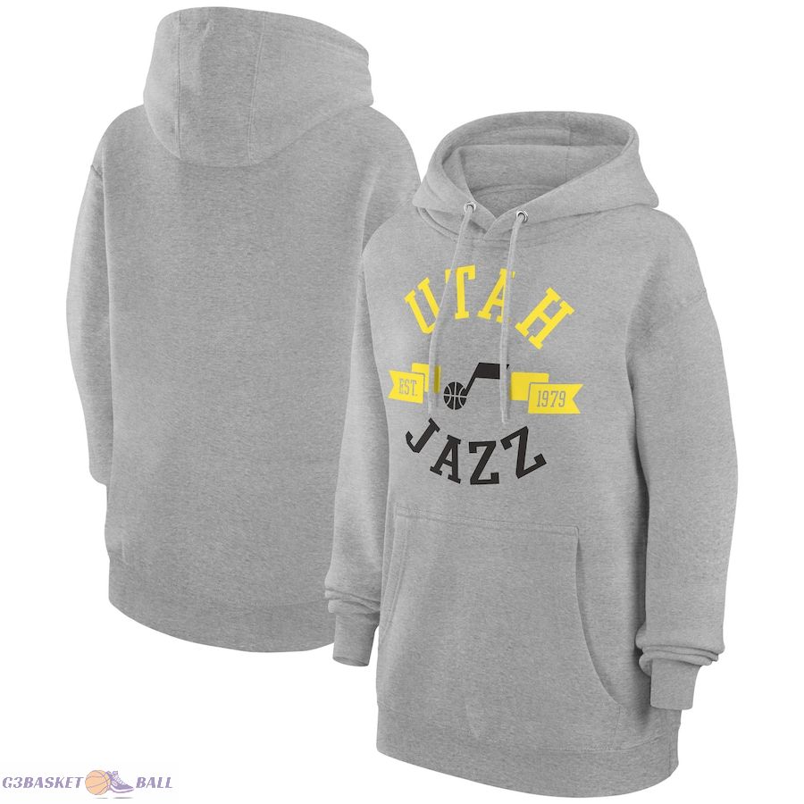 Women's Utah Jazz G-III 4Her by Carl Banks Heather Gray City Pullover Hoodie