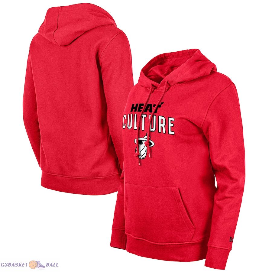 Women's Miami Heat New Era Red 2023/24 City Edition Pullover Hoodie