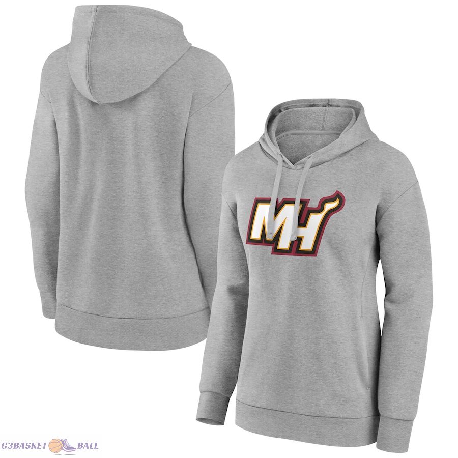 Women's Miami Heat Gray Alternate Logo Pullover Hoodie