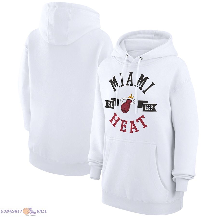 Women's Miami Heat G-III 4Her by Carl Banks White City Pullover Hoodie