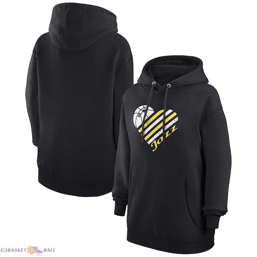 Women's Utah Jazz G-III 4Her by Carl Banks Black Heart Pullover Hoodie