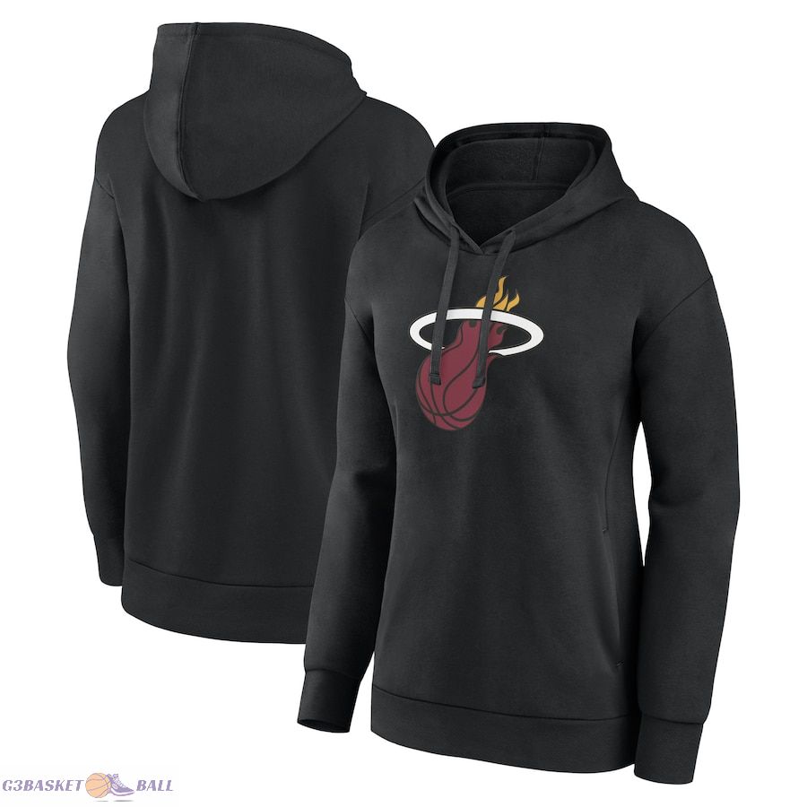 Women's Miami Heat Black Primary Logo Pullover Hoodie