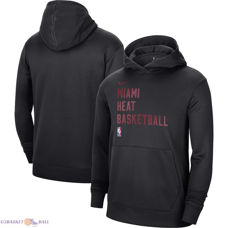 Unisex Miami Heat Nike Black 2023/24 Performance Spotlight On-Court Practice Pullover Hoodie