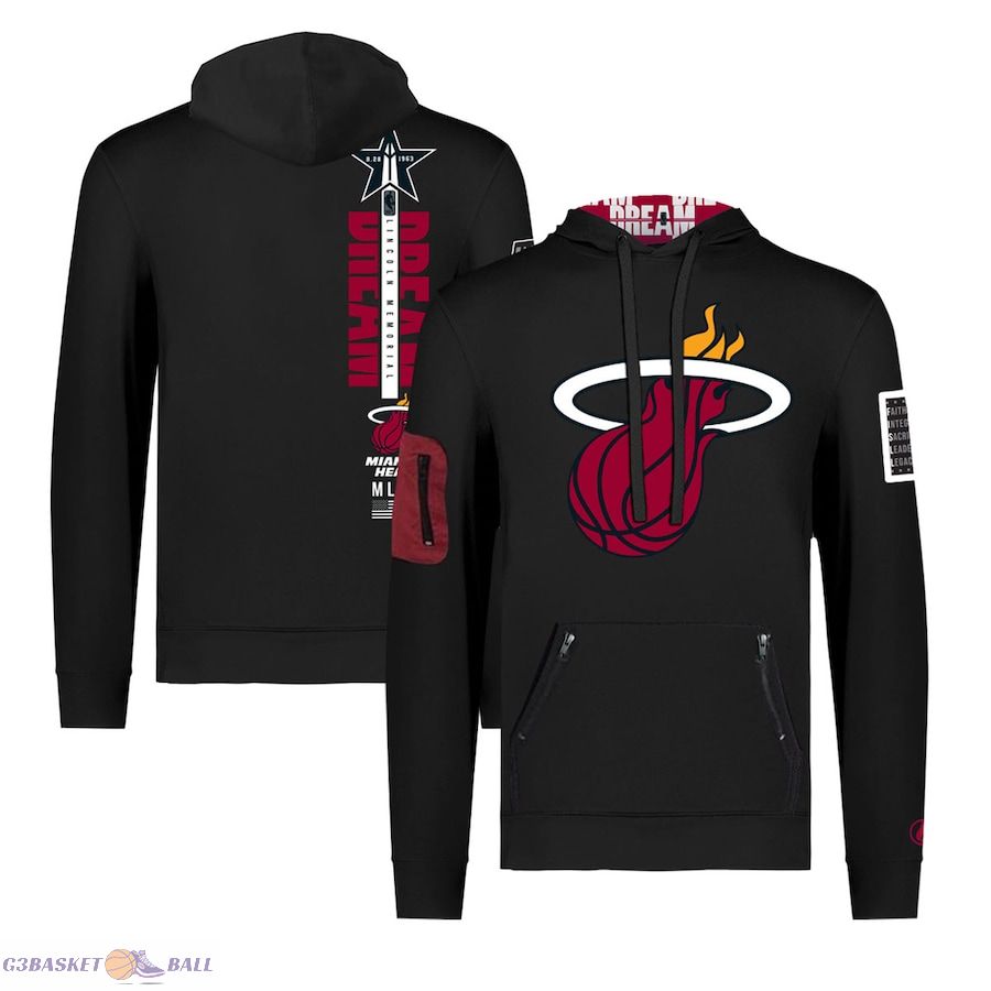 Unisex Miami Heat FISLL x Black History Collection Black Pullover Hoodie