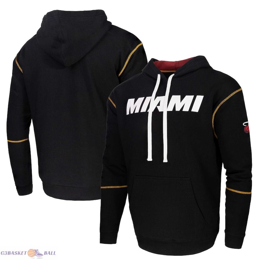 Unisex Stadium Essentials Miami Heat Black Monument Pullover Hoodie